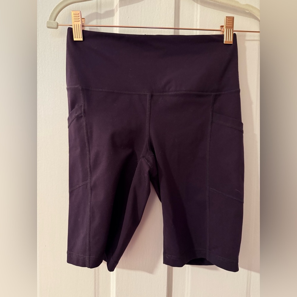 Yogalicious Lux Womens Wine Dark Purple Colored Spandex High Waist Bike Shorts